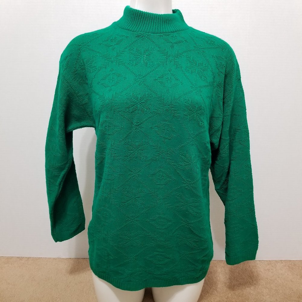 Serious Affairs sweater Small NWT geometric diamond pullover mock neck VINTAGE